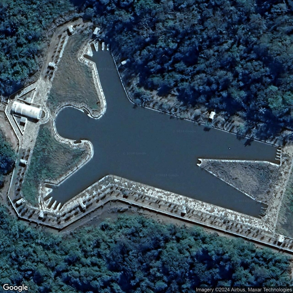 Man-Shaped Lake in Brazil On Google Earth.