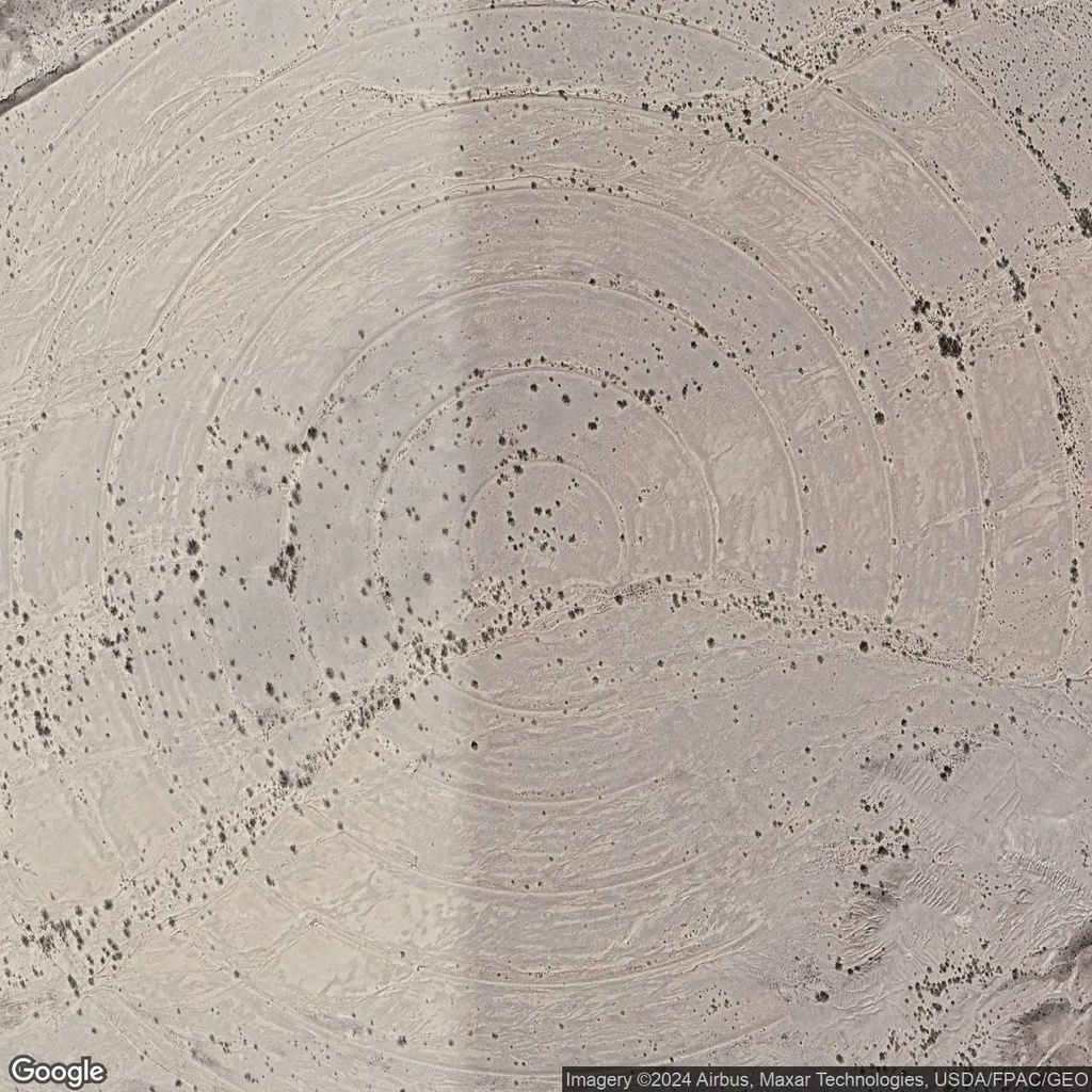 Concentric circles spanning about 750 meters